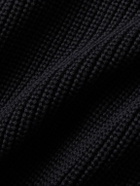 S.N.S. Herning - Robust Ribbed Virgin Wool Cardigan - Blue
