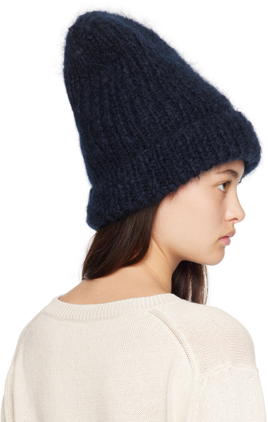 CASEY CASEY Navy Rolled Brim Beanie