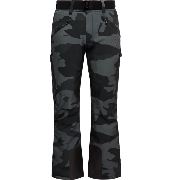 Photo: Bogner - Tim-T Camouflage-Print Belted Padded PrimaLoft Ski Trousers - Black