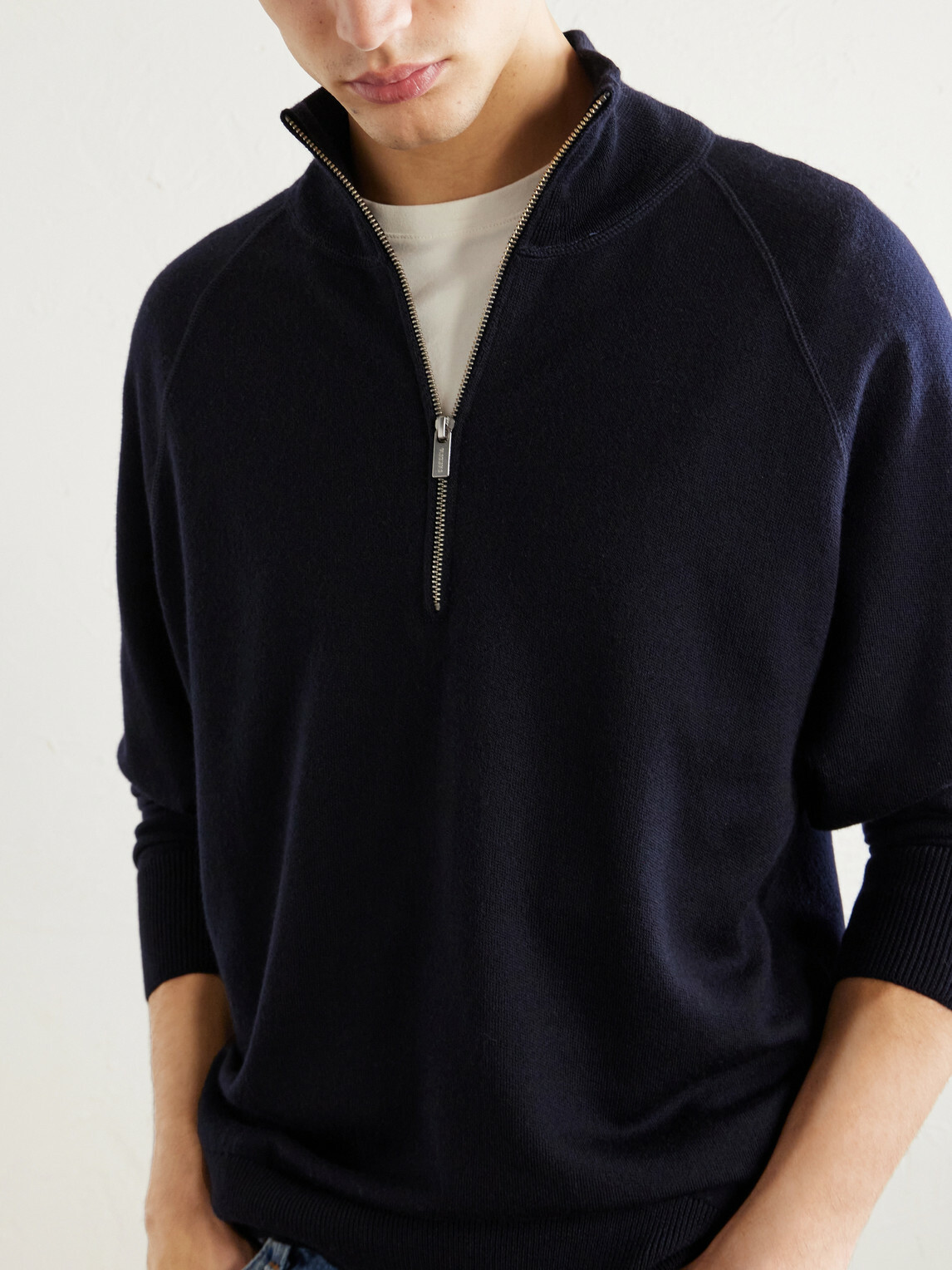 Barena - Merino Wool Half-Zip Sweater - Blue