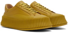 Jil Sander Yellow Agnellato Platform Sneakers