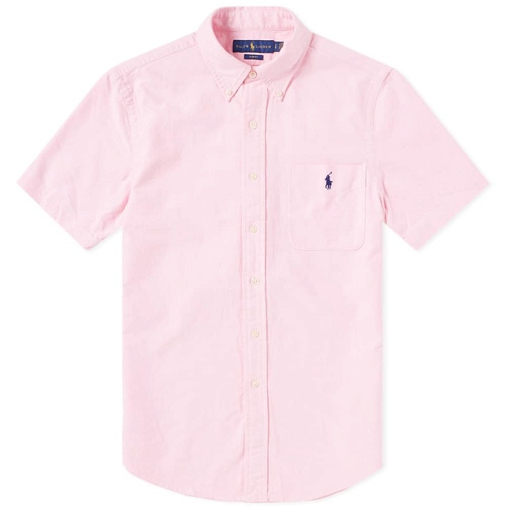 Photo: Polo Ralph Lauren Short Sleeve Slim Fit Oxford Shirt Pink