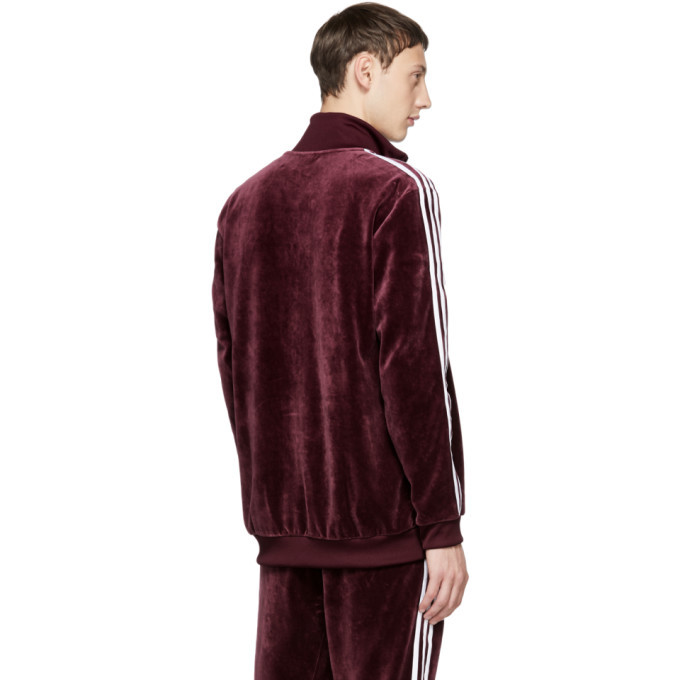 adidas Originals Maroon Velour BB Track Jacket adidas Originals