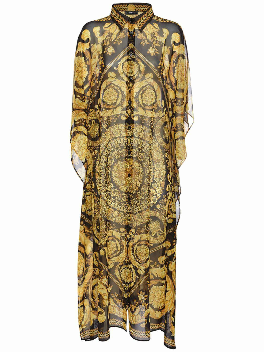 VERSACE Barocco Print Long Chiffon Kaftan Dress Versace