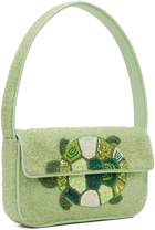 Staud Green Tommy Beaded Bag