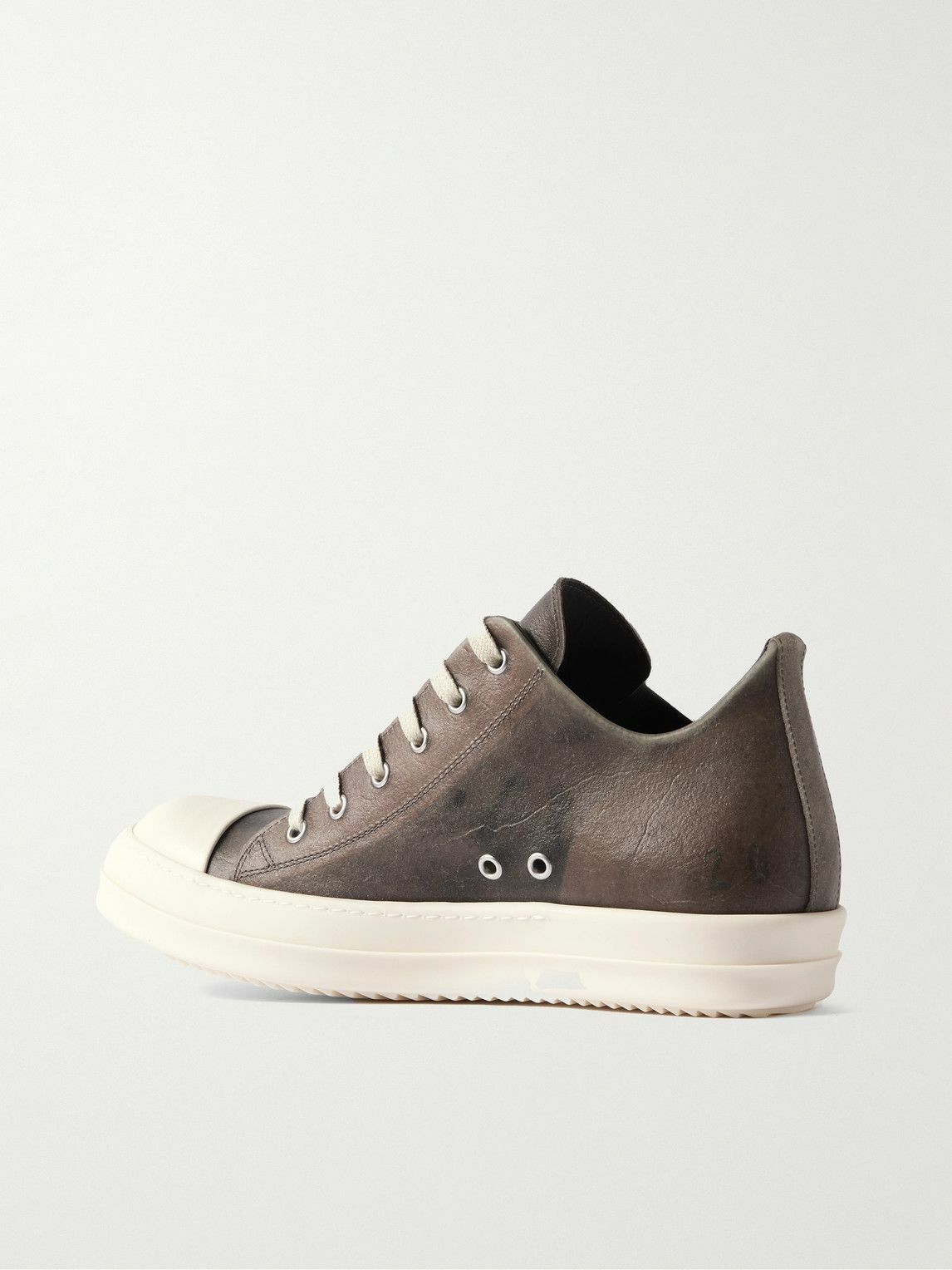 Rick Owens - Ramones Transparent-Leather Sneakers - Brown