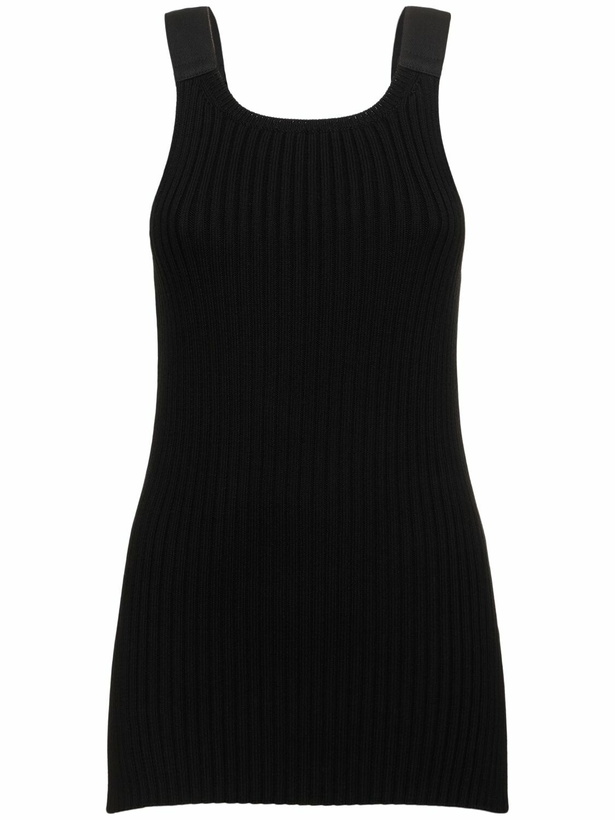 Photo: HELMUT LANG Rib Knit Stretch Cotton Tank Top