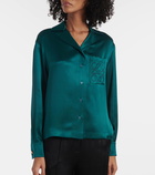 Loewe Anagram silk satin pajama shirt