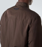 Brioni Leather-trimmed silk blouson jacket