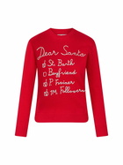 MC2 Saint Barth Woman Brushed Sweater With Dear Santa List Embroidery