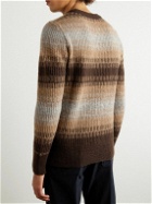 Altea - Slim-Fit Striped Alpaca-Blend Sweater - Brown