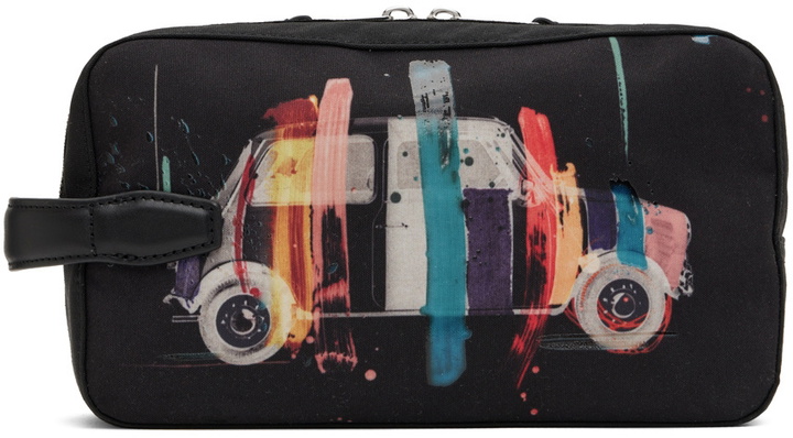 Photo: Paul Smith Black Mini Artist Stripe Wash Bag Pouch