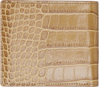TOM FORD Tan Shiny Croc 'T Line' Classic Bifold Wallet