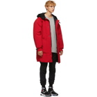 R13 Red Sherpa Hood Down Jacket