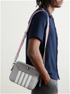 Thom Browne - Small Striped Pebble-Grain Leather Messenger Bag