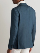 Zegna - Wool and Linen-Blend Suit Jacket - Blue