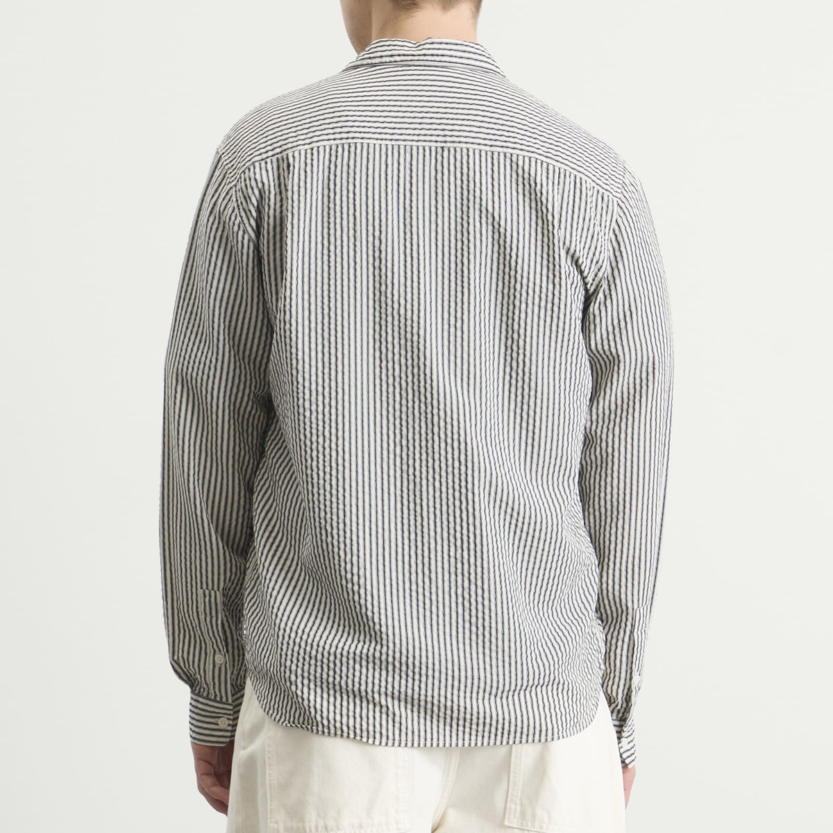 YMC Men's Seersucker Stripe Curtis Shirt in Multi