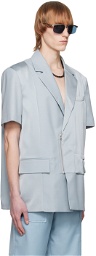 Feng Chen Wang Gray Short Sleeve Blazer