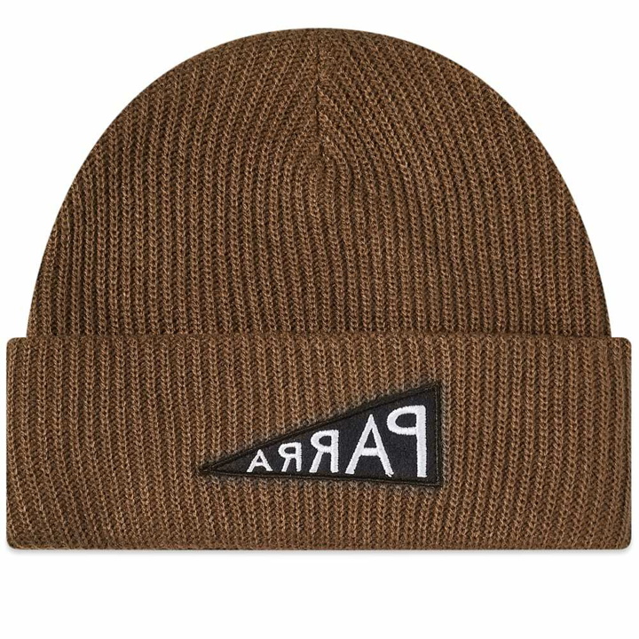 Photo: By Parra Men's Mirrored Flag Beanie in Camel