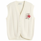 Drôle de Monsieur Men's Havana Embroidered Cardigan in Off White