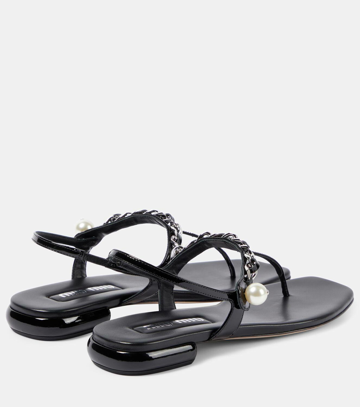 Miu Miu Patent leather thong sandals