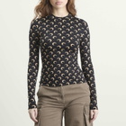 Marine Serre Women's Moon Printed Long Sleeve Top in Inverse Tan