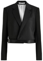 Helmut Lang Belted Wool Wrap Blazer Black