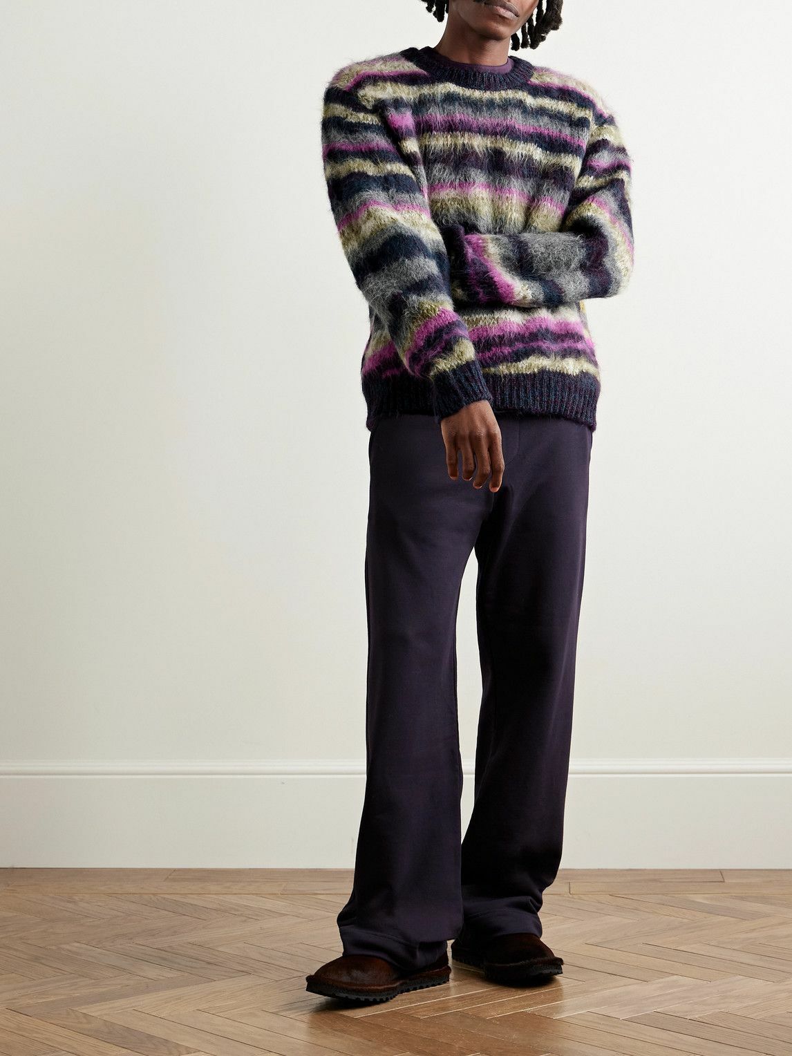 The Elder Statesman - Oil Slick Striped Jacquard-Knit Alpaca-Blend