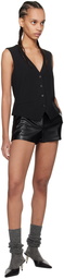 The Frankie Shop Black Kate Faux-Leather Shorts