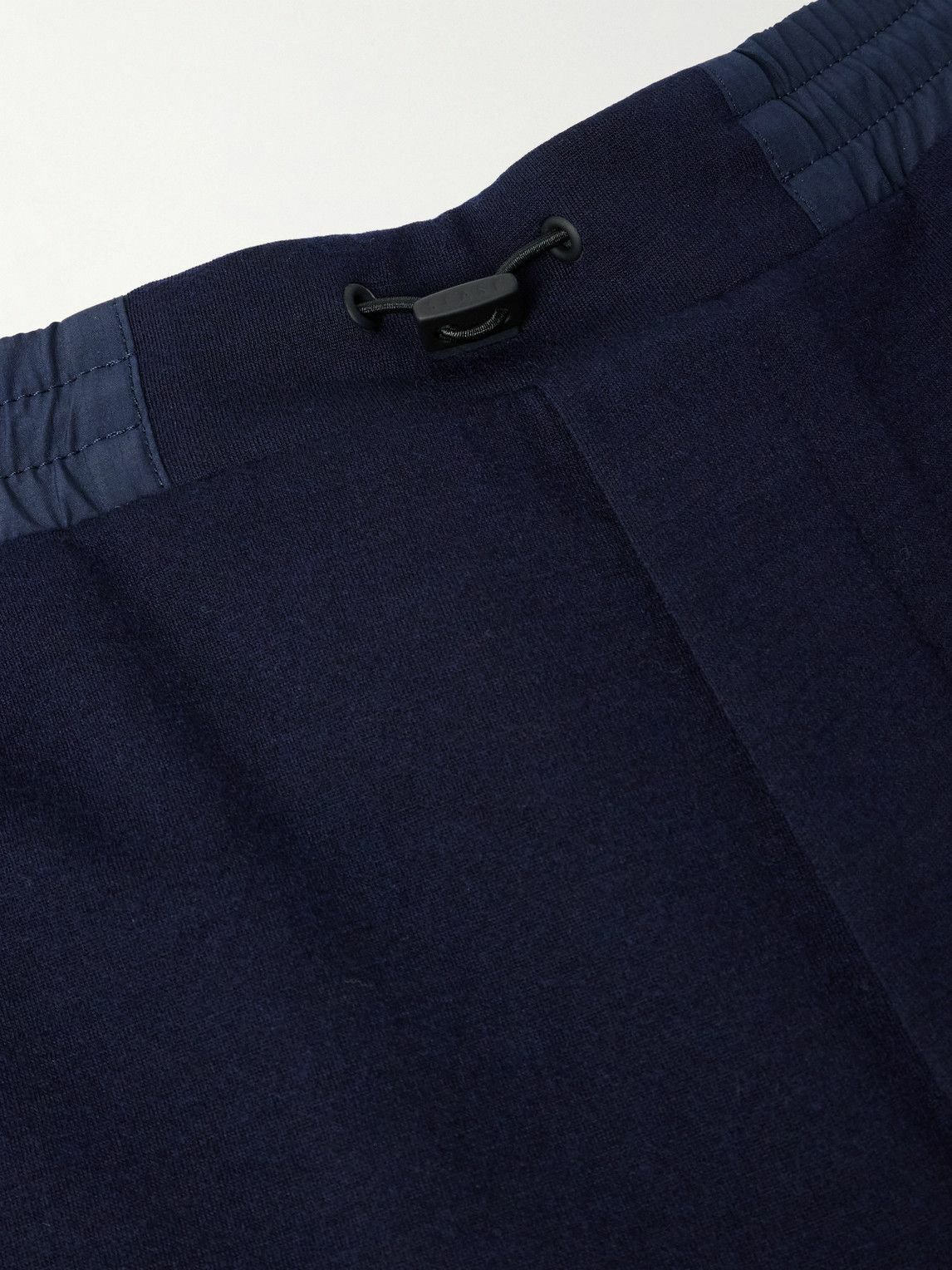 SEASE - Straight-Leg Shell-Trimmed Wool-Blend Drawstring Trousers - Blue