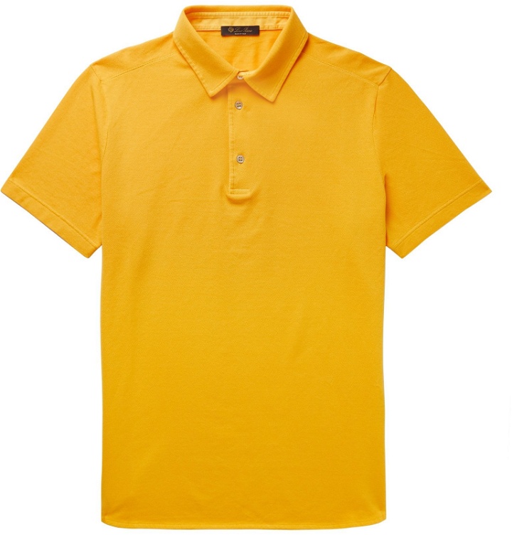 Photo: Loro Piana - Cotton-Piqué Polo Shirt - Yellow