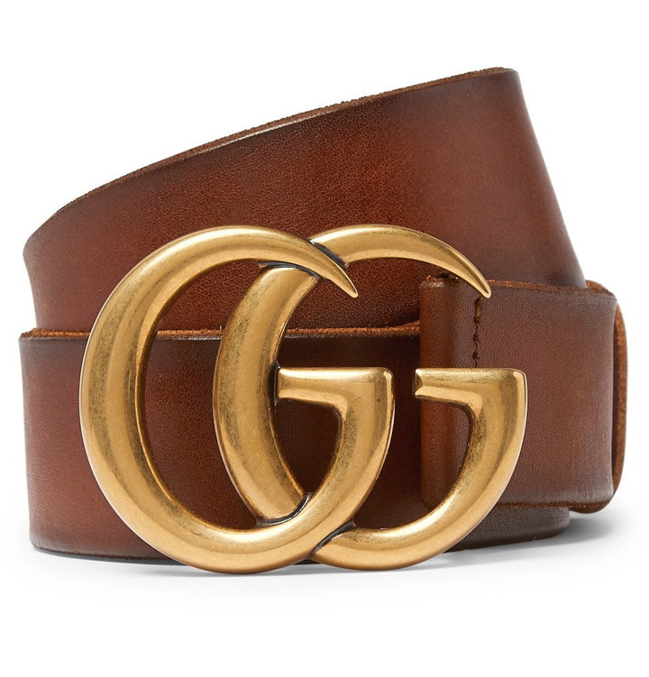 Photo: Gucci - 4cm Tan Burnished-Leather Belt - Brown