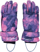 Off-White Pink & Blue Tiedye Org Seams Ski Gloves