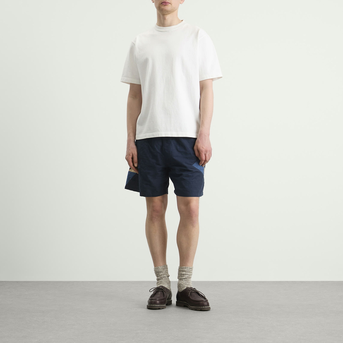 A.P.C. Men's Connor Patchwork Shorts in Indigo