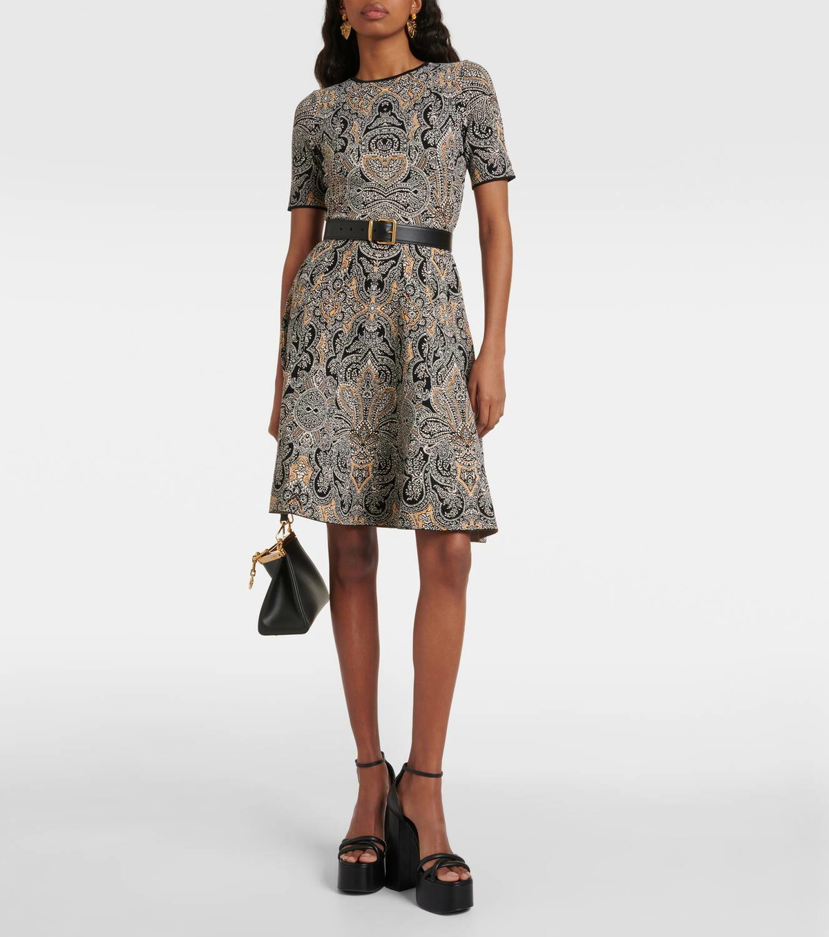 knee length dresses for ladies Etro pre-owned multicolour floral and paisley mini dress - size UK 14 main image 1