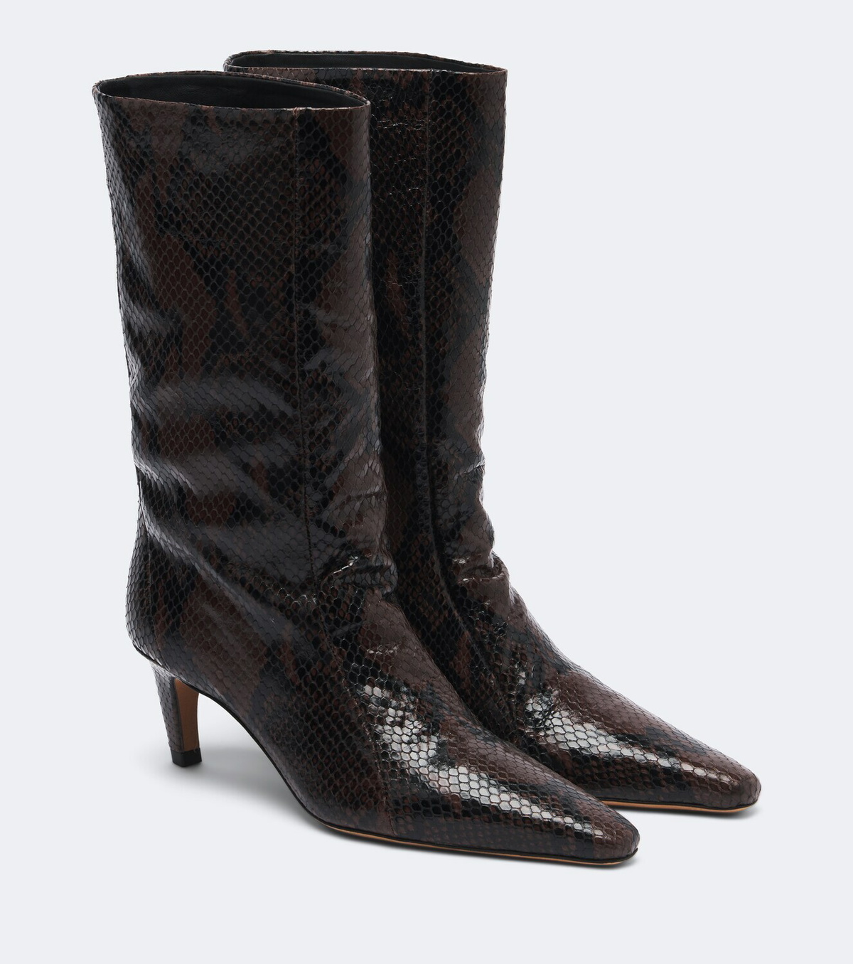 JUDE Cave snake-effect leather ankle boots
