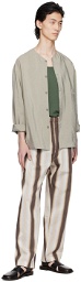 LEMAIRE Off-White & Brown Relaxed Trousers