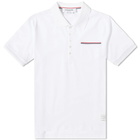 Thom Browne Men's Mercerised Pique Pocket Polo Shirt in White