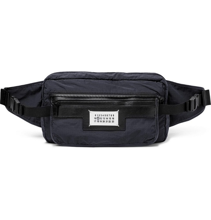 Photo: Maison Margiela - Leather-Trimmed Shell Belt Bag - Navy