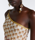 Missoni One-shoulder lamé minidress