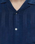 Portuguese Flannel Cupro Stripe Blue - Mens - Shortsleeves