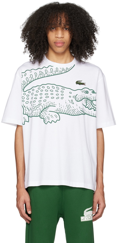 Photo: Lacoste White Printed T-Shirt