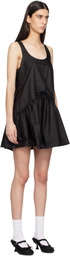 Simone Rocha Black Tapered Back Peplum Minidress