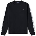 Fred Perry Authentic Men's Long Sleeve Taped Logo T-Shirt in Black