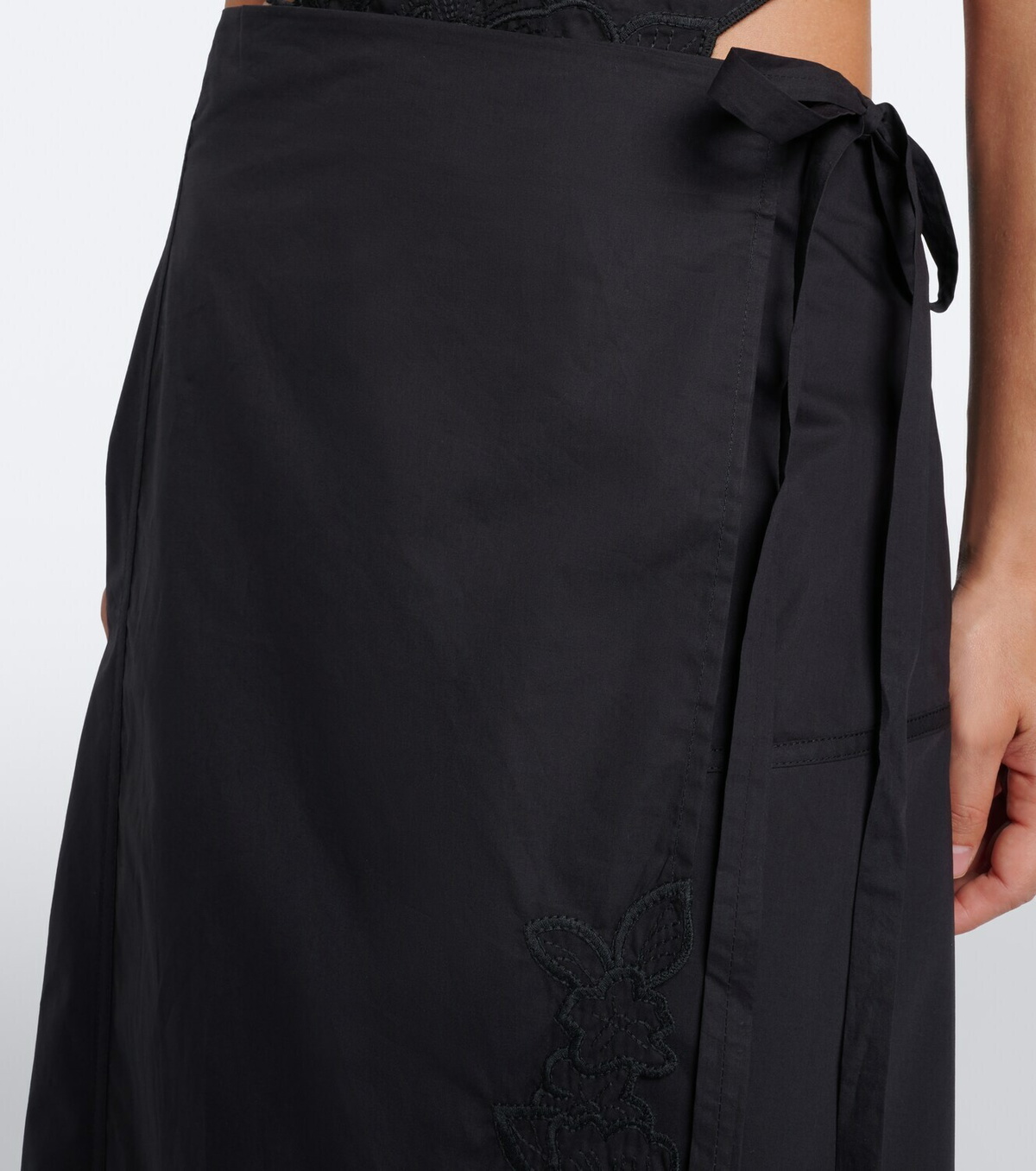SIR Klara asymmetric cotton midi skirt