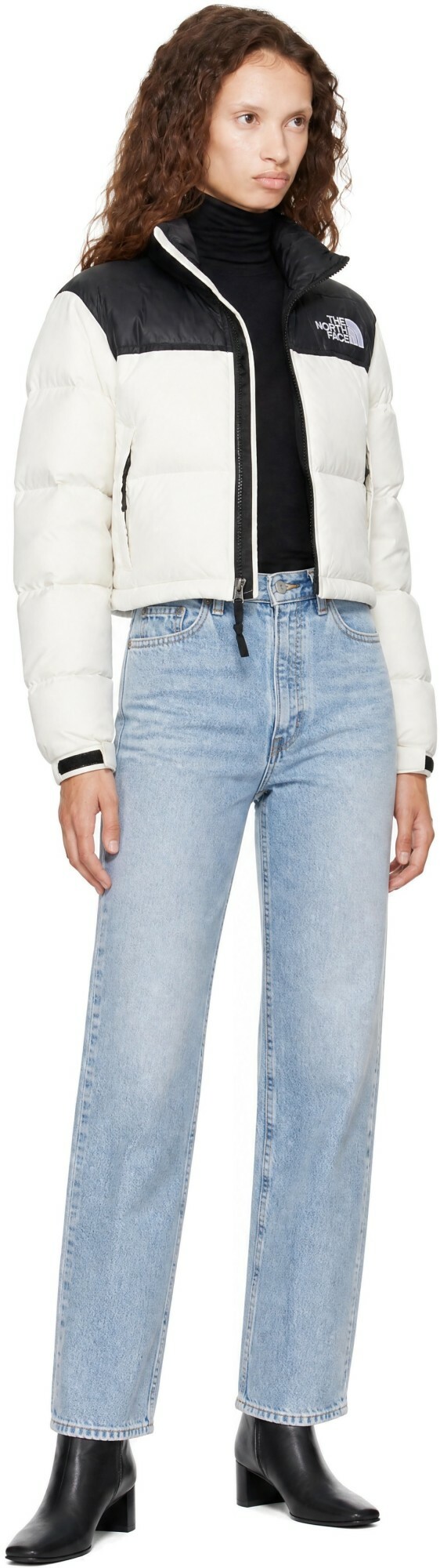 The North Face White Nuptse Short Down Jacket