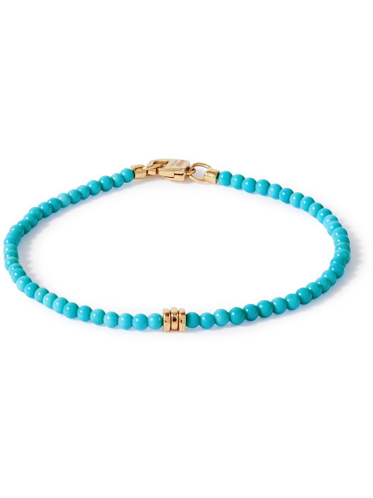 Photo: TATEOSSIAN - 18-Karat Gold Turquoise Beaded Bracelet - Blue