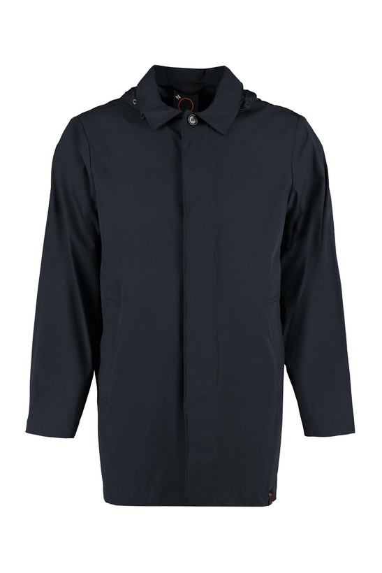 Photo: Aspesi Hooded Techno Fabric Raincoat