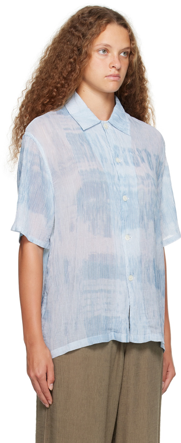 トップス Our Legacy Box Shirts Brush Stroke Print Our Legacy Box Shirt Shortsleeve Blue Brush Stroke Print
