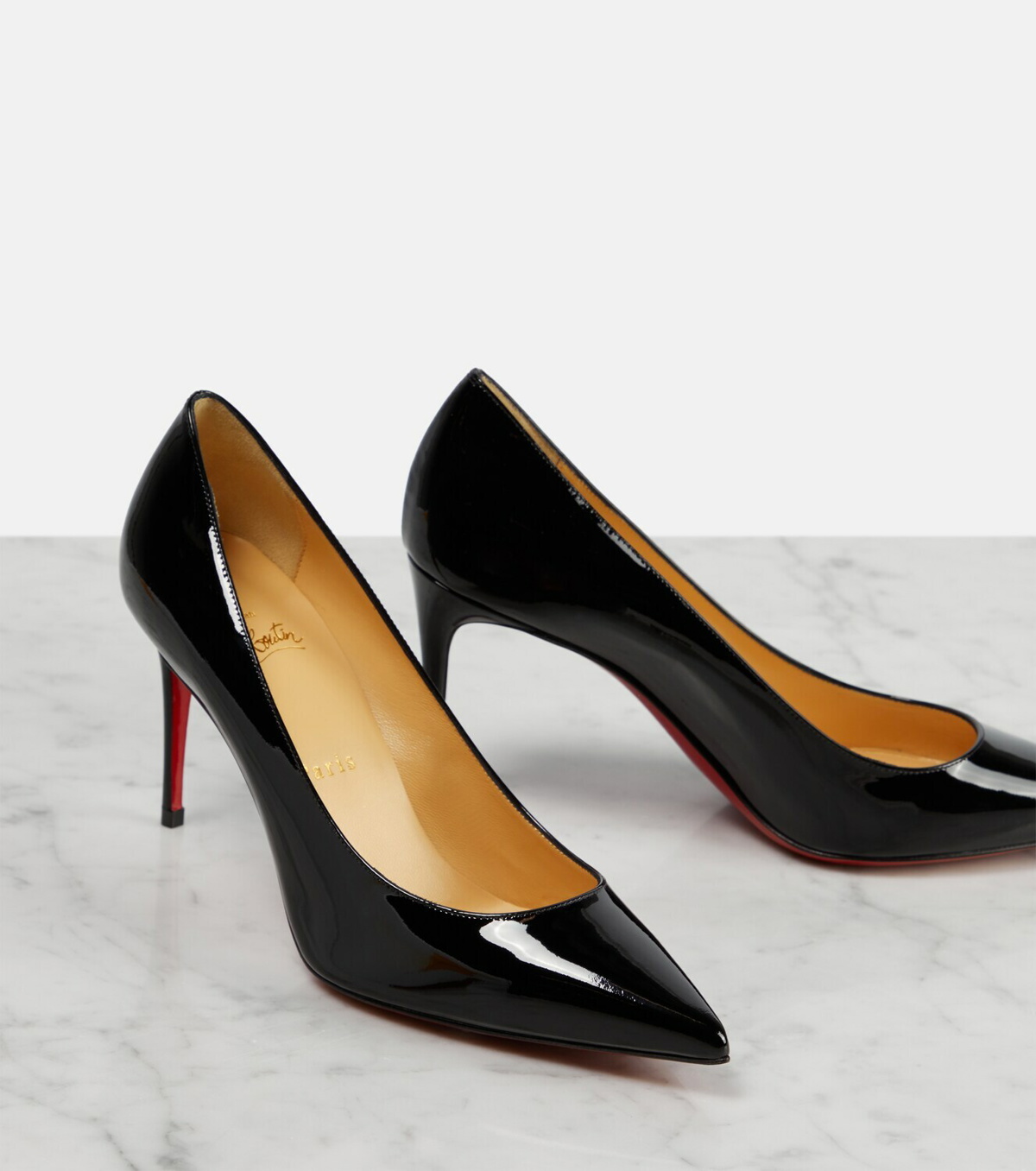 Kate 85 Leather Pumps in Black - Christian Louboutin